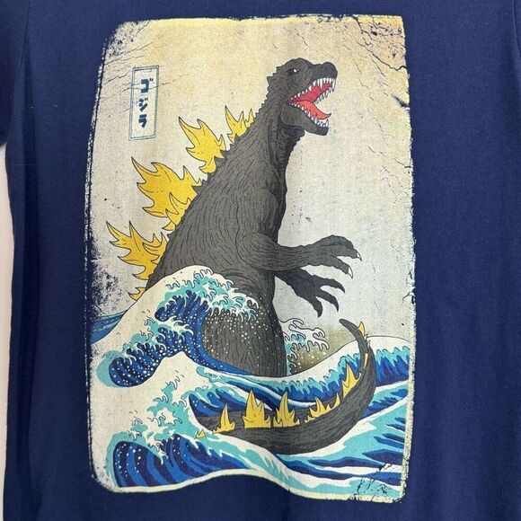 GODZILLA shirt | navy blue t shirt | small men’s | medium women’s - Picture 2 of 7